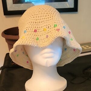 Crocheted Beaded Floppy Bucket Hat